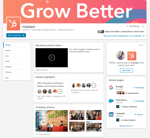 Listado de redes sociales LinkedIn