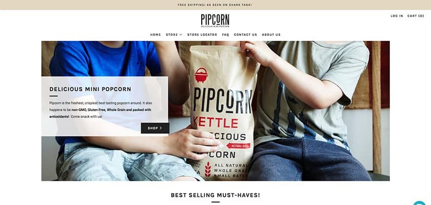 mejores tiendas shopify pipcorn