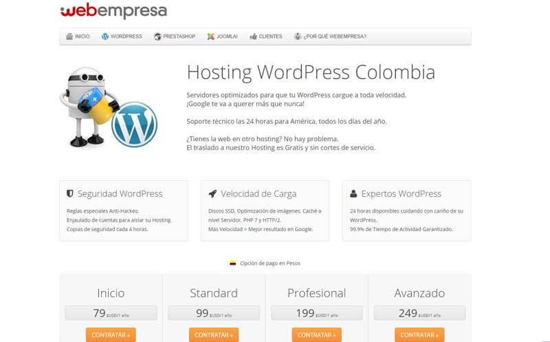 web empresa hosting colombia