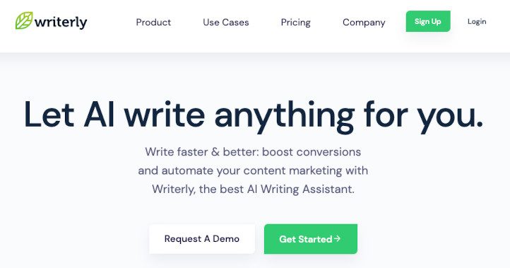 Generador de contenido inteligencia artificial Writerly