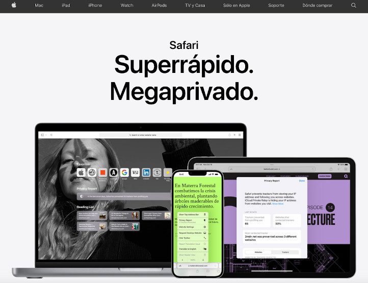 Ejemplos navegadores web Safari