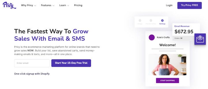 Aplicaciones de Aplicaciones de email marketing para Shppify Privyemail marketing Privy