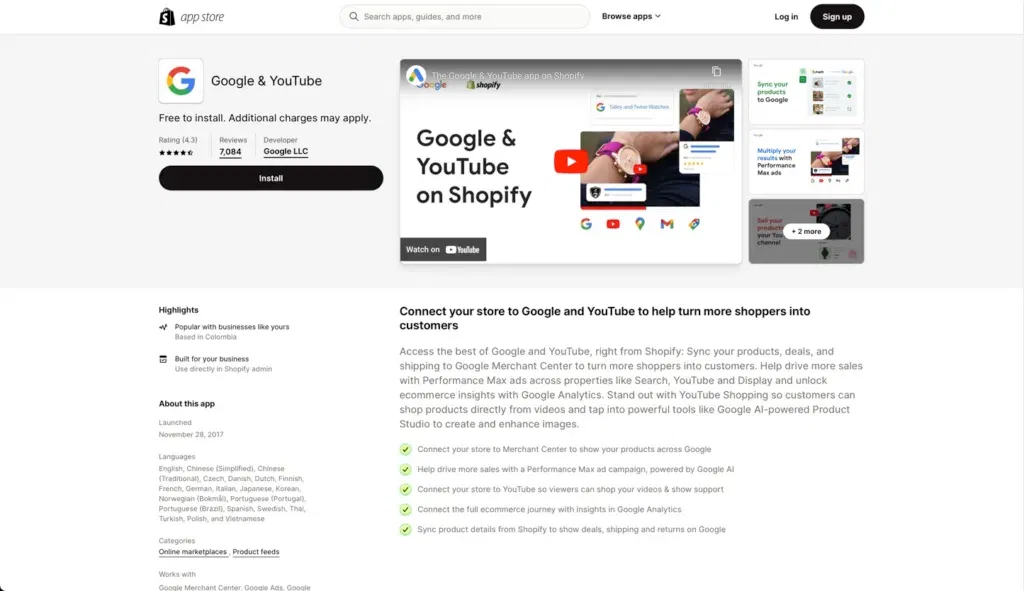 Shopify Google App