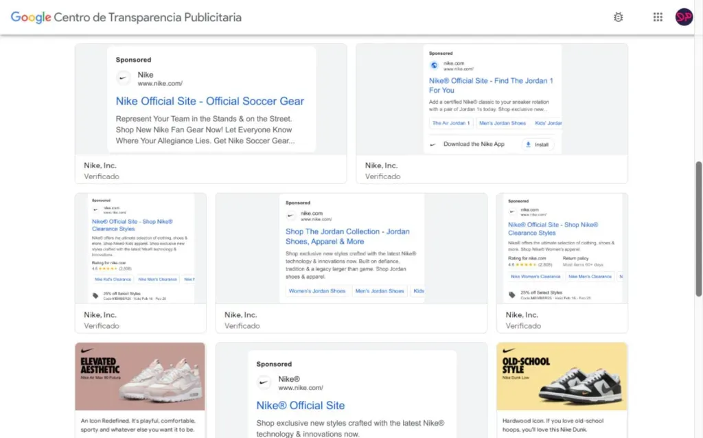 google ads library anuncios designplus