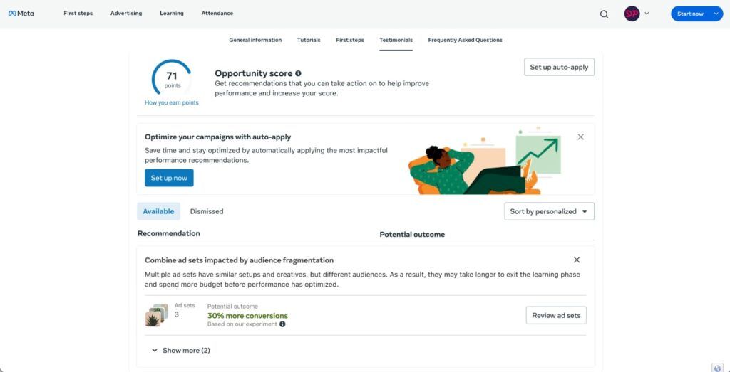 factores facebook page score