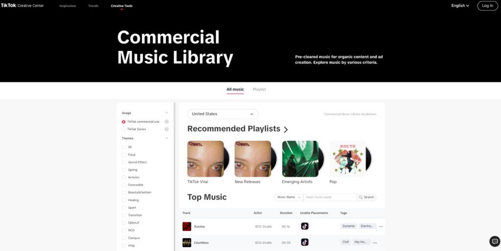 tiktok music library