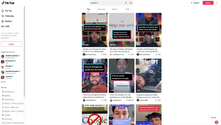 TikTok screenshot Tiktok home page screenshot