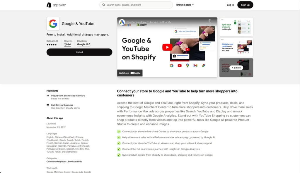 Shopify Google App