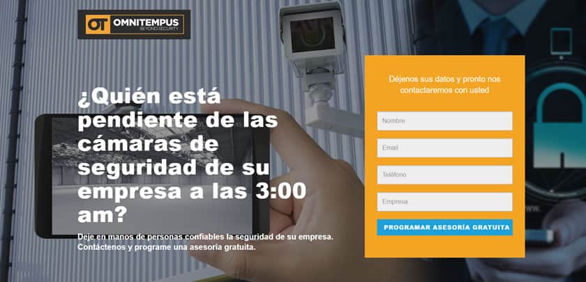 call to action landing page