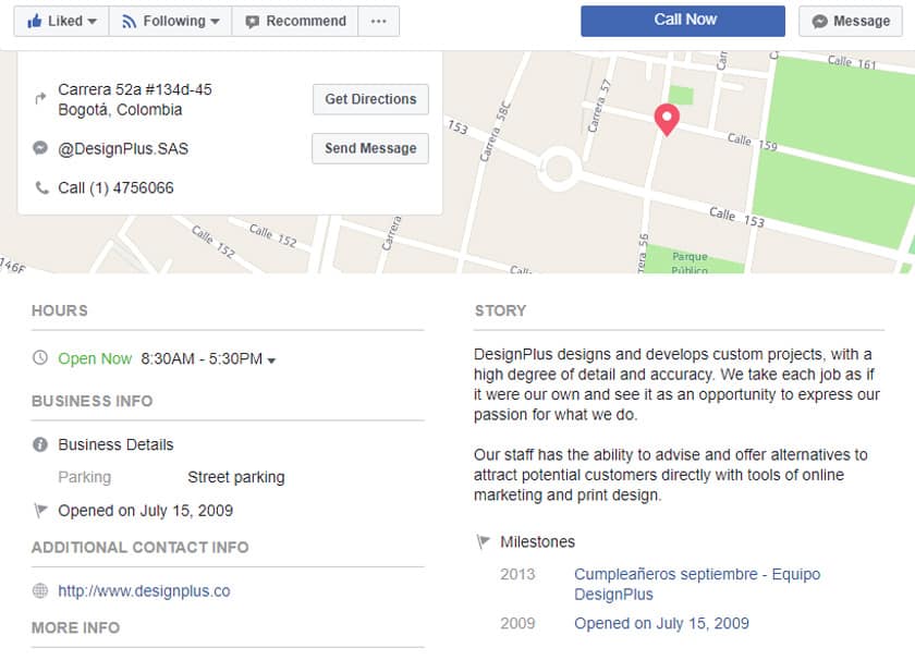 Cómo optimizar tu página de Facebook: Las 9 cosas que debes hacer 3 Facebook about page
