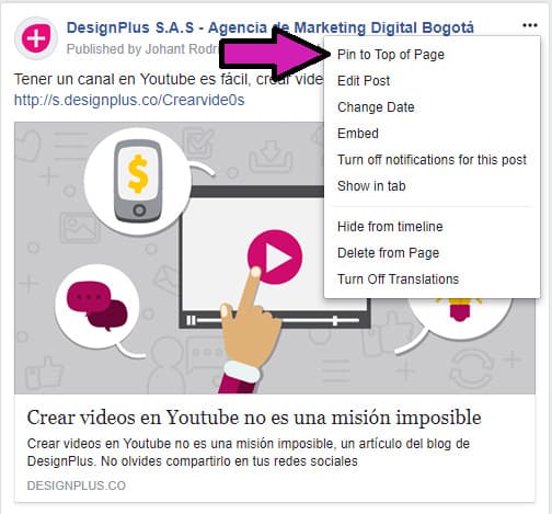 Cómo optimizar tu página de Facebook: Las 9 cosas que debes hacer 6 Pin Post en Facebook