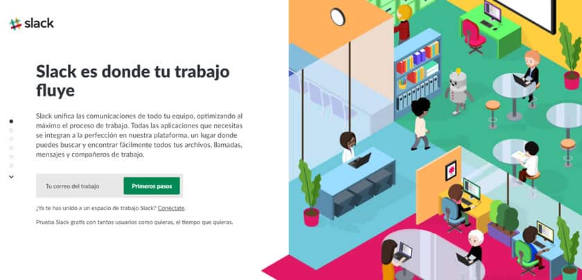slack cinco mejores ejemplos de landing pages