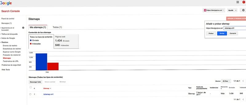 Los 4 pasos para instalar y manejar Google Search Console 9 Crear Sitemap Search Console