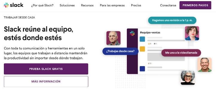 Elementos página principal de un sitio web