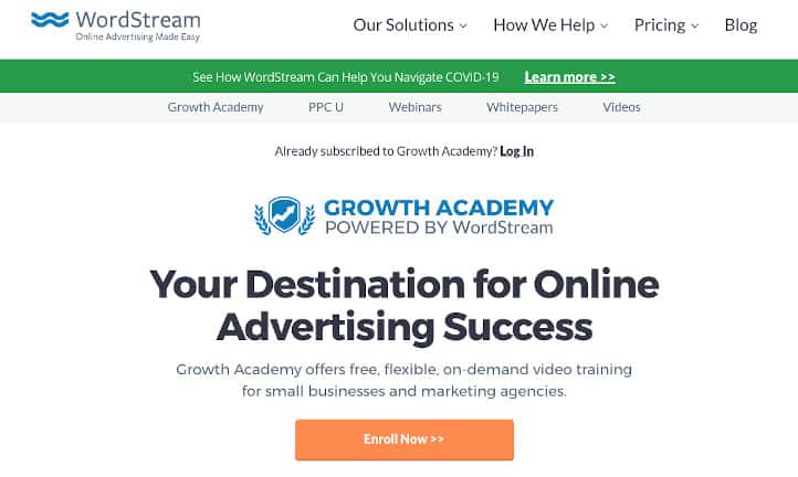 Cursos online marketing digital Wordstream