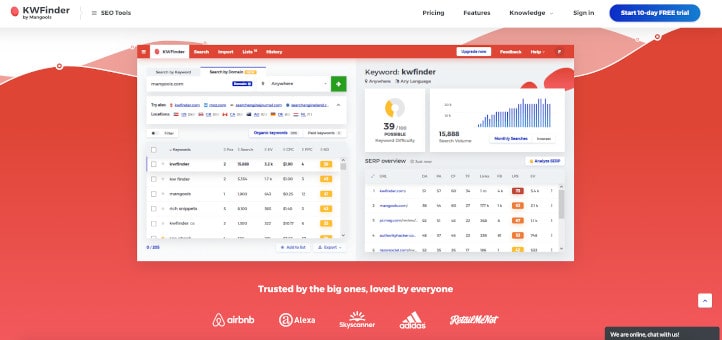 Plataformas de SEO KWFinder