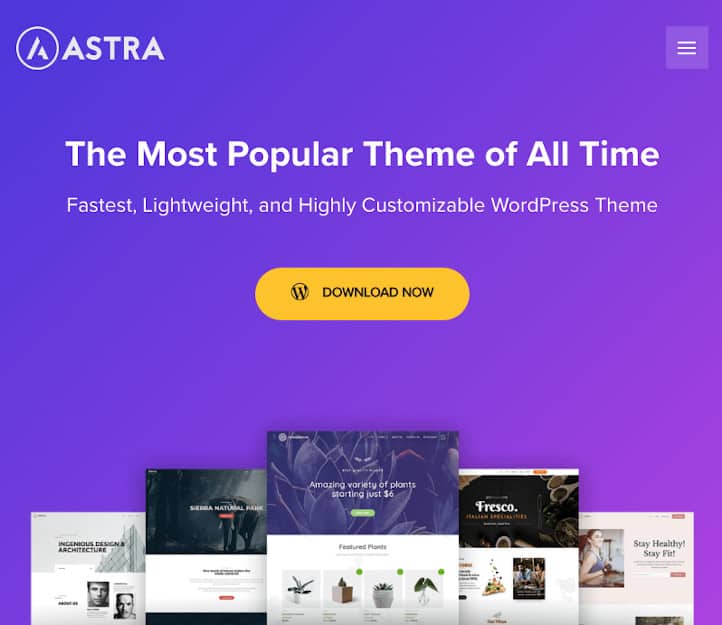 Temas con plantillas para WordPress Astra