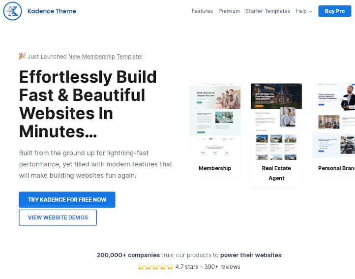 Temas con plantillas para WordPress Kadence Theme