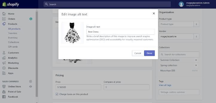 ¡Mejora el SEO en Dropshipping de Shopify con SE Ranking! 3 Optimización de imagenes clave dropshipping shopify
