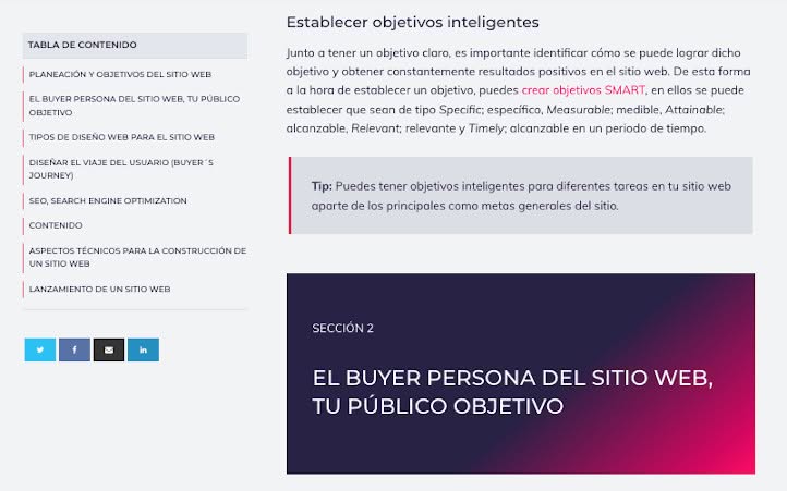 Ejemplo de pillar page