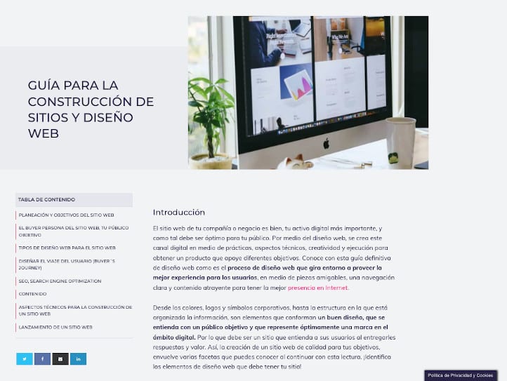 Ejemplo de pillar page