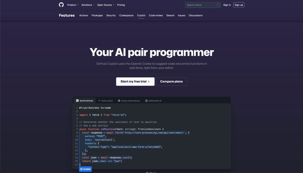 Screesnhot Github Copilot