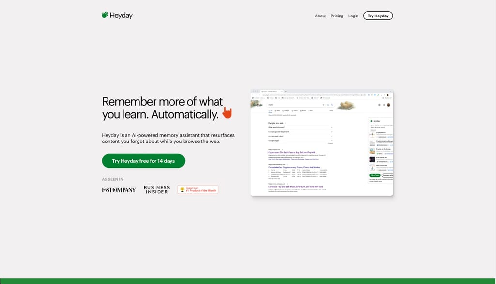 Screenshot Heyday AI
